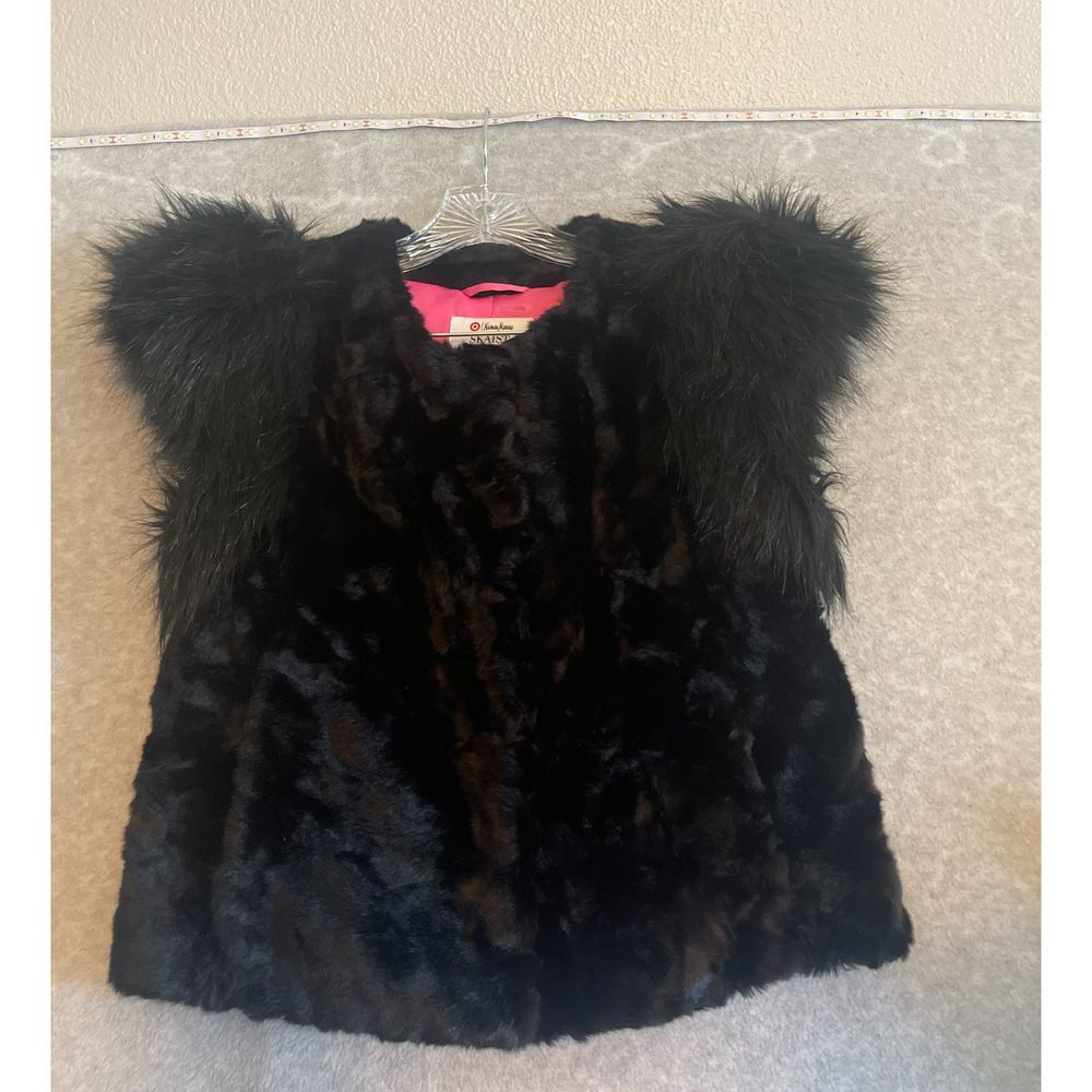 Skaist Taylor Neiman Marcus for Target, size small, faux fur vest, black pink‎ - Picture 2 of 13